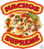 Nachos Supreme Decal 8" Chips Concession Trailer Food Truck Menu Vinyl Sticker