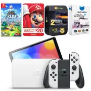 Nintendo Switch White OLED + Zelda Link's Awakening Game + $20 eShop Gift Card