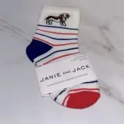 NWT Janie and Jack beagle striped socks 12-18 months