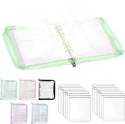 Swpeet 81Pcs Jewelry Organizer, Transparent Jewelry Storage Zip Book Set with Anti-oxidation Pocket, Green Clear Binder Zip Bag with Small Anti Tarnish Pouches for Necklaces Earrings Rings Bracelet