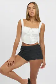 Black Micro Shorts Lace - Size 8XS, Women's Shorts
