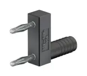 2MM DUAL Banana PLUG/RCPT, 10A, BLACK, Banana Test Connectors, Qty.2