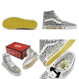 【VANS】休閒鞋 Sk8-Hi 男鞋 女鞋 白 黑 MOONEYES 聯名款 滿版眼睛 高筒 帆布鞋(VN0A7Q5N6M5)