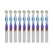 10pcs Ball Nose End Mills 1/8" Solid Carbide Blue Nano Coated CNC Router Bits