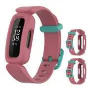 2Pcs Silicon Replacement Wristband Watch Band Strap for Fitbit Ace 3-Red