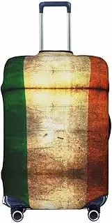 [CADREWY] Irish Flag Print Travel Suitcase Cover Luggage Protector with Elastic Anti Scratch for Carry On, Black, Small