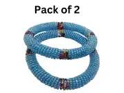 Wrist Band Bracelet Masai Beads African Unisex One size Made in Kenya Sky Blue