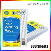 800 Sheets PLAIN WRITING PAD 15cm x 10cm Paper Office Study Note Book Memo White