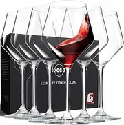 [coccot] Wine Glasses,White Red Wine Glasses Set of 6,Lead-Free Premium Crystal Clear Glass,Hand Blown Italian Style Burgundy Long Stem Wine Glasses,Great Gift Packaging(16oz,6pack)