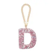 Bling Car Letter Charm, Initial D Letter Hanging Ornaments for Bag Cup, Pink