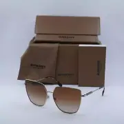 BURBERRY BE3143 110913 Light Gold/Brown Gradient 61-14-140 Sunglasses New Aut...