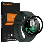 [3 PACK] Samsung Galaxy Watch 4 44mm Black Full Cover Tempered Glass Screen Protector Guard