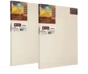 MASTERPIECE Vincent Pro 7/8" Deep Linen Primed Stretched Canvas 8" x 18" 2PACK