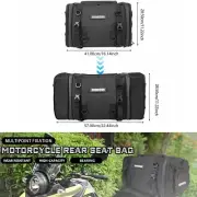 Motorcycle Bag Waterproof 30L-50L Expandable Motor Tail Back Seat Bag Fits Motor