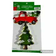 Christmas Cookie Cutter Set of 2 Tree Truck Pickup Metal New