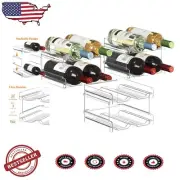 Clear Plastic Wine Rack - Stackable Organizer Perfect for Fridge or Countertop