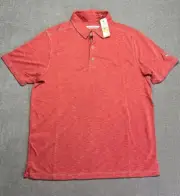 Tommy Bahama Polo Shirt Mens Medium Sport Palmetto Paradiso Red Tencel New