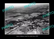 OLD LARGE HISTORIC PHOTO ATMORE ALABAMA, AERIAL VIEW OF TOWN c1939
