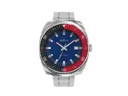 Selhor Vintage Diver S15039 Blue Dial Black/Red Bezel Automatic 9015 Watch Mens