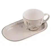 2pc Ashdene Elegant Rose New Bone China 500ml Mug & Plate Set Tableware Cream