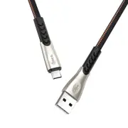 Woven Cloth 1.2M 2.4A Type-C Fast Charging Data Cable for Samsung Xiaomi Huawei BLACK COLOR