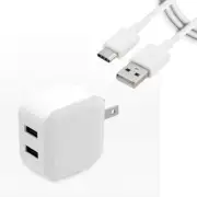 Dual USB Power Adapter Type C Cable for Samsung Galaxy S21 Ultra SM-G998U1 phone