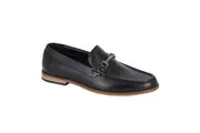 Roamers Mens Leather Loafers (Black) - UTDF2289