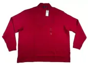 NWT Polo Ralph Lauren Mens Big & Tall Pullover Red 1XB 1/4 Zip Sweater Blue Pony