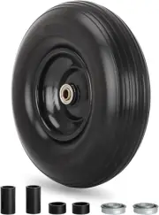 13" Wheelbarrow Tire 4.00-6 Flat-Free Solid Wheel 5/8" 3/4" Bearings 1.75" Cart