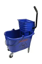 Inc Mop Bucket Side Press Wringer Combo, 35 Quart 8.5 Gallon, Blue, 3 Inch No...