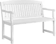 Gardeon Outdoor Garden Bench Seat, 120cm Length Wooden Benches Relax Lounge Chair Dining Chairs Lounger Park Patio Porch Backyard Terrace Balcony Kids Furniture, with Lattice Pattern White