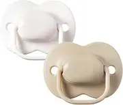 Tommee Tippee Cherry Latex Soother, 0-6 months, White and Beige, pack of 2 soothers with 100% natural latex baglet