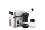 Coffee Bean Grinder - Manual Hand Stainless Ceramic Burr Core Glass Jar Nut Mill