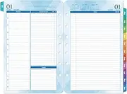 2025-2026 Planner Refills – Jul 2025 - Jun 2026, Two Pages Per Day Daily ＆ Monthly Planner 2025-2026, 5.5" x 8.4" Ring-Bound Organizer, Tabs, Quotes, Prioritized Task, Daily Tracker/Notes, Appointment