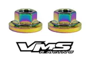 2 VMS RACING STRUT TOWER DRESSUP NEOCHROME WASHERS & FLANGED NUTS FOR TOYOTA B (for: Toyota)