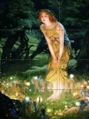 Victorian Fantasy Edward Hughes Midsummer Eve Tile Mural Backsplash Ceramic 491