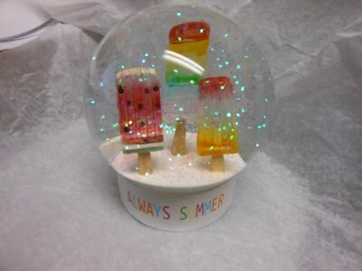 Always Summer Ice Pops Glitter Snow Globe 4 1/4" H