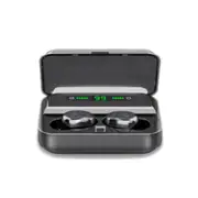 F9 5 Bluetooth Headset 5.0 With Battery Display Emergency Mobile Power Function Black Earbuds