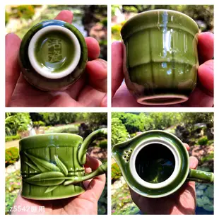 (7-11免運)乾唐軒活瓷---- 竹節茶具套組-----綠釉1壺1海6杯禮盒