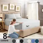 1800TC Ultra Soft Deep Fitted Sheet Set Pillowcases Single/Double/Queen/King Bed
