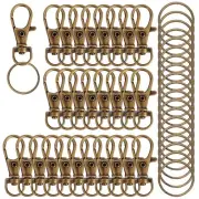 120PCS Premium Swivel Lanyard Snap Hook with Key Rings Bronze