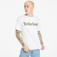 在飛比找ETMall東森購物網優惠-Timberland 男款白色線形LOGO迷彩印花短袖T恤A