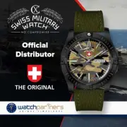 CX Swiss Military DESERT STORM Day/Date watch 42mm Olive Camo strap/dial 3101