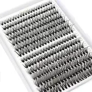 280pcs Cluster Lashes C Curl,Individual Lashes With a Tweezer,Wispy Fluffy False Eyelashes DIY Natural Eyelash Extension Kit,Individual Russian Cluster Lashes Kit at Home Reusable(30P+40P, 9-16mm)