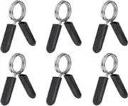 6pcs Barbell Clip Clamps- Dumbbell Spring Lock Collars with Plastic Handle
