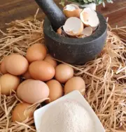 Egg shells finely ground for use in garden, compost bin, worm farm in 300g bags