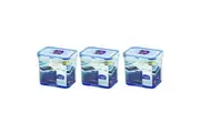 3x Lock&Lock 850ml Plastic Rectangle Pantry Fridge Food Snacks Storage Container