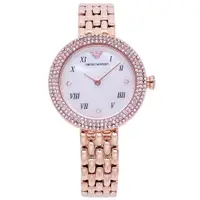 在飛比找樂天市場購物網優惠-ARMANI 珠光寶氣的時尚優質女性晶鑽腕錶-玫瑰金-AR1