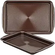Circulon Nonstick Bakeware Set with Nonstick Cookie Sheets/Baking Sheets - 2 Piece, Chocolate Brown, Set (9" x 13" & 10" x 15")