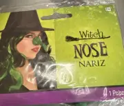 Witch Nose W/ Wart On Elastic Halloween Costume Accessory Green Witch Nose